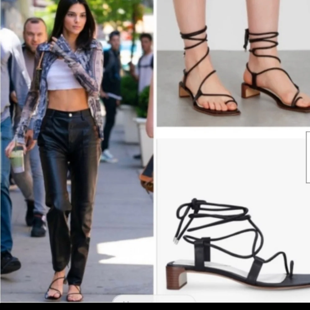 Rag & Bone Cindy Black Leather Sandal New in box with dustbag